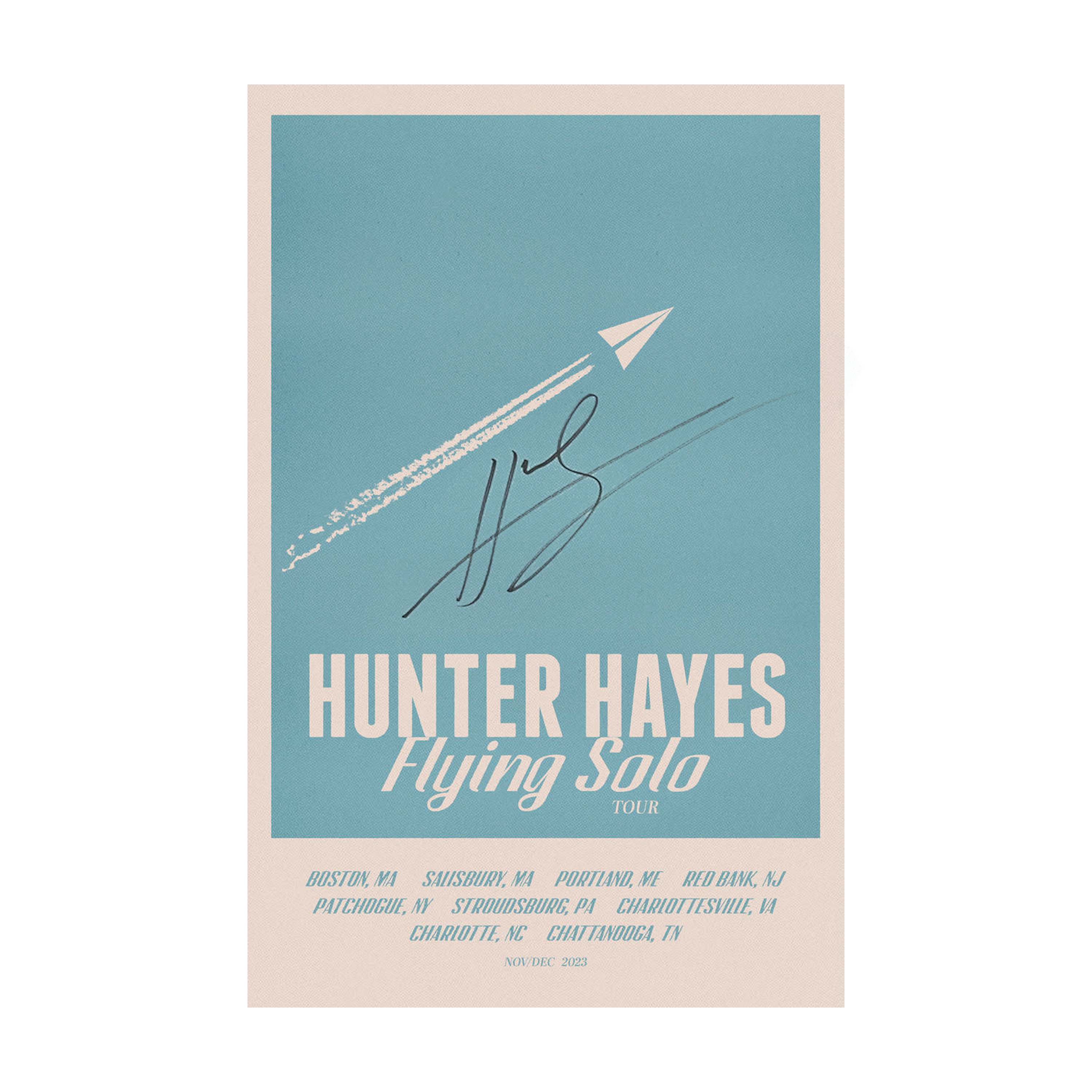 Signed Flying Solo Tour Poster (11x17) – Hunter Hayes Merch
